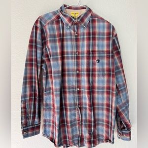 Vintage Duck Head Mens Size M Flannel Shirt Plaid Cotton Button Down